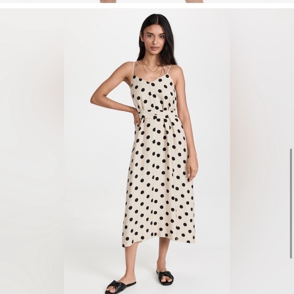 Hatch Maternity The Tori Wrap Dress in Cream and Black Polka Dot - Picture 11 of 11